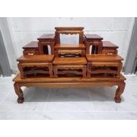 ราคา DR โต๊ะหมู่บูชาไม้สักทอง ยกชุด รวมฐาน หมู่ 9 หน้า 4 65 35 สูง45 ซม สีไม้สัก (17043340204)