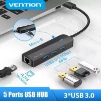 ราคา Vention USB HUB 3พอร์ต USB 3 0 Hub พร้อม RJ 45 Gigabit Ethernet Adapter USB 3 0 HUB พร้อมพอร์ตจ่ายไฟ Micro USB สำหรับ PC แล็ปท็อปฮาร์ดดิสก์ USB 3 0 HUB 17คะแนน (17256304587)