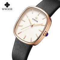 ราคา WWOOR แบรนด์เดิมสุภาพสตรีดูสายหนังแฟชั่นที่เรียบง่าย30เมตรกันน้ำสุภาพสตรีนาฬิกาข้อมือสำหรับผู้หญิง (16598969599)