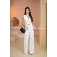 ราคา จั๊มสูทปกเชิ้ต ติดอะไหล่ตรงเอว ผ้า Topshop เก็บทรงสวย แถมส่งฟรี (19214824170)