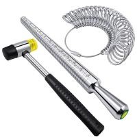 ราคา Ring Sizer Measuring Tool Set Including Ring Mandrel Metal Ring Sizer Gauge Kit Rubber Jewelers Mallet Hammer (20304844847)