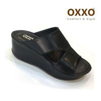 ราคา OXXO รองเท้าแตะ รองเท้าแฟชั่น ทรงสวม ส้นเตารีด ใส่สบาย น้ำหนักเบา ส้นสูง2 5นิ้ว วัสดุหนังพียู SM4134 (19819299947)
