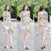ราคา เซ็ท 2 ชิ้น เสื้อสายเดี่ยว 1 ข้างผ้าไหมญี่ปุ่น กางเกงขาสั้นผ้าซาร่าเอวยืดหลัง ฟรีไซส์ (19726267880)