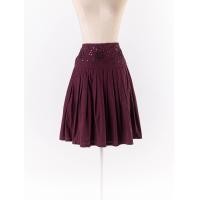 ราคา Esprit กระโปรงสีม่วงอมแดง ปักเลื่อมแต่งลายซิปข้างซับในเย็บจับจีบ ป้ายแบรนด์ระบุไซส์ US 6 Preloved (20665561413)