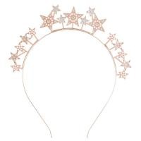 ราคา YAOO ทองสีทอง ที่คาดผมรูปดาว โกธิค เงินสีเงิน Rhinestone Halo CROWN วินเทจ เทียอาร่า ห่วงรัดผมเกินจริง สำหรับผู้หญิง (21056351079)
