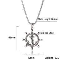 ราคา WZK สร้อยข้อมือโจรสลัดสร้อยคอเหล็กไทเทเนียมแคริบเบียนสไตล์ยูโร อเมริกันเชือกสแตนเลสสำหรับผู้ชายจี้เครื่องประดับสมอเรือ (18882422965)