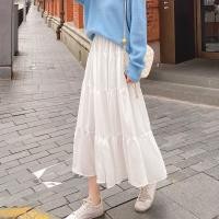 ราคา COD SDFSDRGBWWW Korean version solid color high waist a line skirt skirt all match long skirt chiffon womens clothing (20244092321)
