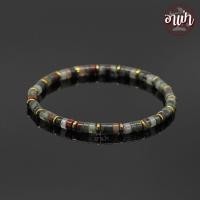 ราคา อาเป่า หินบลัดสโตน หินเลือด ทรงกระบอก แต่ง แร่เฮมาไทต์ Bloodstone ขนาด 4 5 มิล กำไลหินสี กำไลหินนำโชค หินสีเขียว หินมงคล สร้อยข้อมือ (19299129962)