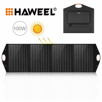 ราคา HAWEEL เครื่องชาร์จโซลาร์เซลล์พลังงานแสงอาทิตย์แผงพลังงานแสงอาทิตย์พับได้100วัตต์ DC ประเภท C เอาต์พุต USB สำหรับพาวเวอร์แบงค์แบบพกพาเดินท (19804137601)