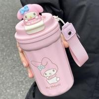 ราคา Kawaii ขวดน้ำ แก้วเยติลายการ์ตูน sanrio กระบอกน้ำเด็ก Kuromi กระติกน้ำการ์ตูน ลายซานริโอ้ ขวดน้ำเก็บความเย็น (20695067416)