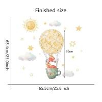 ราคา รูปลอกการ์ตูนรูปสัตว์ลูกโป่งร้อนสติ๊กเกอร์สำหรับเด็กติดผนังห้องเด็กอ่อนรูปลอก PVC ลอกออกได้ติดผนังห้องน้ำ DIY (21169997985)