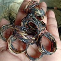 ราคา แหวนปลอกเก้า ปลอกเก้าสามสี หางช้างแท้100 (20096107090)