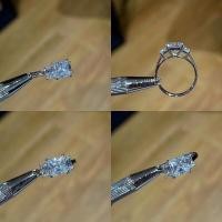 ราคา แหวนเพชร 3เม็ด Princess cut 1 2กะรัต ขนาบเพชรบ่าข้าง Radiant cut 40ตังค์ สวยมาก เป็น fancydiamond (18184015899)