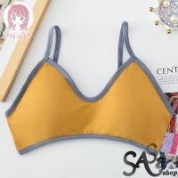 ราคา Sasa Girls Fashion A60 สปอร์ตบราสายเดี่ยวผ้าร่อง แบบสวม ฟองน้ำถอดได้ (6670702919)
