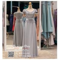 ราคา ชุดราตรีออกงาน PF053 ชุดแม่เจ้าสาว ชุดราตรียาวมีแขน ชุดไปงานแต่งกลางคืน คนอ้วนใส่สวย dressy day (7531685255)
