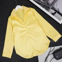 ราคา เสื้อเชิ้ต lll Freesize lll TUM013 คอวี แขนยาว เย็บสกัดหน้าอก ผ้าซาร่า ผ้าเงา หนา สวย (12400079645)