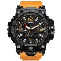 ราคา 2023 SMAEL นาฬิกาข้อมือผู้ชายนาฬิกาข้อมือเล่นกีฬาจอแสดงผลคู่แบบอนาล็อกดิจิตอล LED อิเล็กทรอนิกส์ควอตซ์กันน้ำว่ายน้ำนาฬิกาทหาร (19398023020)