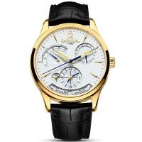 ราคา Carnival Mens Dual Time Zone Display Multifunction Leather Watchband Automatic Mechanical Watch gold bezel white dial (10447363625)