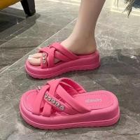 ราคา รองเท้าเเตะเสริมส้น คาดหน้าด้านเเฟชั่น เสริมส้น2นิ้วสวยๆ รุ่นTP370 (20360732378)