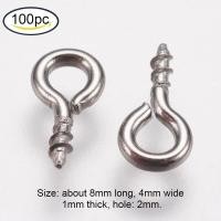 ราคา Beebeecraft 10 100 PC 304 สแตนเลสสกรูหมุดหมุดตาหมุดตะขอตาไก่สกรูเกลียวตะขอตะขอหมุด Bails สำหรับครึ่งเจาะลูกปัดเครื่องประดับทำ (15760587659)