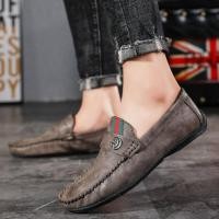 ราคา รองเท้าหนังผู้ชายแบบสวมสไตล์เกาหลีรองเท้าโลฟเฟอร์ Slip On รองเท้าหนังลำลองรองเท้าหนังผู้ชาย ALT587 (10640429602)