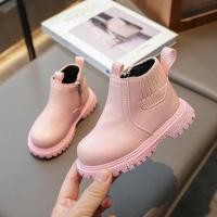ราคา รองเท้าบูทหนังเด็กผู้หญิงแฟชั่นสำหรับเด็กรองเท้าลำลองขาสั้นกันลื่นสำหรับเด็ก21 30สีทึบรองเท้าบูทเด็กผู้ชายสีดำมีซิปด้านข้างสีชมพู (20923569127)