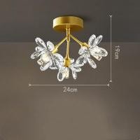ราคา โคมไฟระย้า ประดับคริสตัล ลายดอกไม้ หรูหรา แบบเรียบง่าย สไตล์โมเดิร์น สําหรับติดเพดานระเบียง ทางเข้า (20558163909)