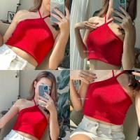 ราคา BEMYCHIC เสื้อผูกคอผ้ากลิตเตอร์ เย็บดีมาก ไม่บาง ครอปคล้องคอผ้าวิ้งๆรุ่นWinky (16620740691)