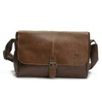 ราคา Korea กระเป๋าสะพายแบบไม่มีหูหิ้วหนัง ทรงแนวนอน รุ่น K017 1 สีน้ำตาล (977158)