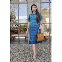 ราคา เดรสผ้าไทย เดรสยาวใส่ทำงาน ทรงคอจีนชายระบาย ผ้าฝ้ายพิมพ์ลาย (20713951932)