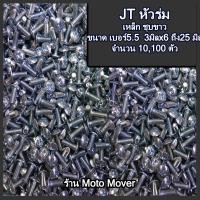ราคา สกรู น็อต JT 10100 ตัวหัวร่ม แฉก ชุบซิงค์ขาว ขนาด 3 มิล เบอร์ 5 5 ยาว 8 10 15 20 25 30 35 40 มิล แฉกแบน น็อต (16467514142)