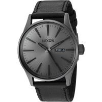 ราคา Nixon Mens A105 Sentry 42mm Stainless Steel Leather Quartz Movement Watch Gunmetal Black (16983686858)