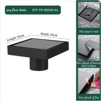 ราคา 304 stainless steel square invisible floor drain with large displacement and anti odor floor drain (20923869623)