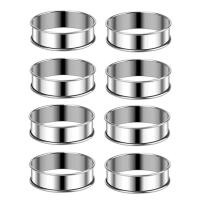 ราคา 3 15 Inch Muffin Rings Crumpet Rings 8Pcs Stainless Steel Muffin Rings Molds Double Rolled Tart Rings Round Tart Ring (19227491325)