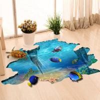 ราคา Hot Sale 3D Sea Underwater World Fish Turtle Wall Stickers Room Wall Floor Decal Stickers (19638781135)
