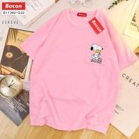 ราคา B11382 เสื้อโอเวอร์ไซส์ เนื้อผ้าเกล็ดปลา ลายสนู๊ปปี้ (19495921659)