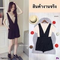 ราคา TW5514 Set 2 ชิ้น เสื้อยืดคอกลม เอี้ยมกางเกงขาสั้น แฟชั่นเกาหลี (645570921)