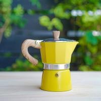 ราคา สีเหลือง ชุดหม้อต้มกาแฟสด มอคค่าพอท moka pot 3cup เครื่องบดเมล็ดกาแฟ มือหมุน (9081394343)