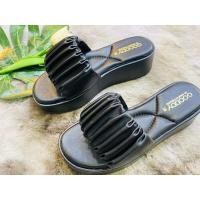 ราคา รองเท้าส้นตึก 3นิ้ว รองเท้าพื้นสูง รองเท้าหน้าจีบGooddy พร้อมส่ง (16888315780)