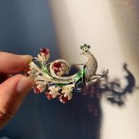 ราคา เข็มกลัดเคลือบสำหรับผู้หญิงเข็มกลัดติดเสื้อรูป Aksesoris Bros ภาพนกยูงแฟชั่น (20016243542)