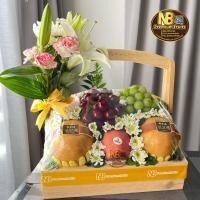 ราคา กระเช้าผลไม้ 5 อย่าง ดอกไม้สด Size 14 (19591722277)
