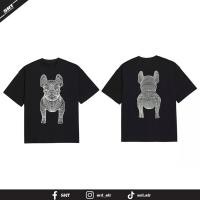 ราคา เสื้อยืด NEON ลายน้องหมา LIFE WORK สกรีนสีเงินเมทัลลิกซ์ (21220005419)