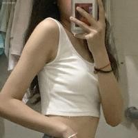 ราคา เสื้อเที่ยวกลางคืน ชุดไปเที่ยวผับ เสื้อใส่เที่ยวผับ เสื้อกั๊ก อเมริกันกีฬาเสื้อยกทรงหญิงฤดูร้อนสีดำสาวร้อนตัวอักษรแขนกุด (16371832866)