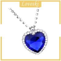 ราคา LOVOSKI Crystal Pendant Necklace Titanic Heart Of The Ocean Necklace Valentines Gift (15398706503)