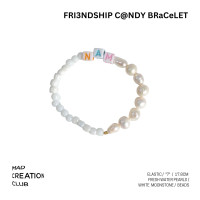 ราคา Mad Creation Club Personalized Friendship Candy Bracelet กำไลข้อมือ ชื่อเล่น มุกน้ำจืด หินแท้ Y2K (16265389080)
