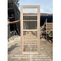 ราคา ประตูไม้ ไม้เนื้อแข็ง ไม้สน ระแนงญี่ปุ่น ระแนงยกแผง กระจกตรงกลาง ขอบบาน 4 (20801294417)