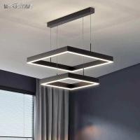 ราคา โคมระย้า LED ทรงสี่เหลี่ยมสไตล์นอร์ดิกทันสมัยโคมไฟห้อยแขวนในอาคารโคมไฟแขวน (11531616137)