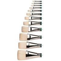 ราคา part 1 2 no 2 8 Winsor Newton winton hog bristle long handle short flat bright brush I พู่กันขนหมูสำหรับสีน้ำมัน (19151815079)