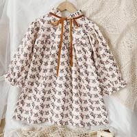 ราคา 2023 New Fashion Spring Autumn Kids Long Sleeve Floral Dress For Girls Baby Korean Style Loose Retro Dress Kids Children Clothing (17870779596)