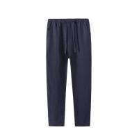 ราคา ปวง MUJI Muji คุณภาพดีลินินแท้ฤดูร้อนและฤดูใบไม้ร่วงกางเกงลำลองของผู้ชายกางเกงทรงหลวมทรงตรงขนาดใหญ่คร็อปแพนท์อินเทรนด์แบบบาง (20728427000)